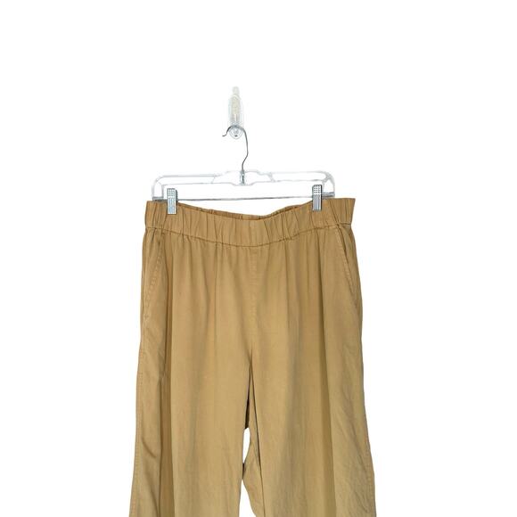 J.Crew Tan Honey Brown Pull On Stretch‎ Astrid Wide Leg Chino Pant Size Large - Picture 4 of 13
